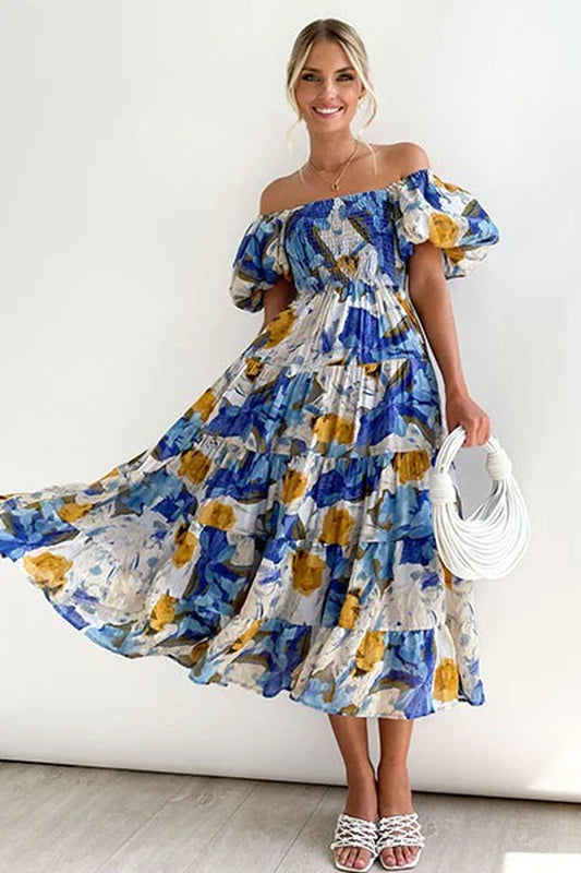 Women'S Dress off Shoulder High Waist Dress-sassyexpress