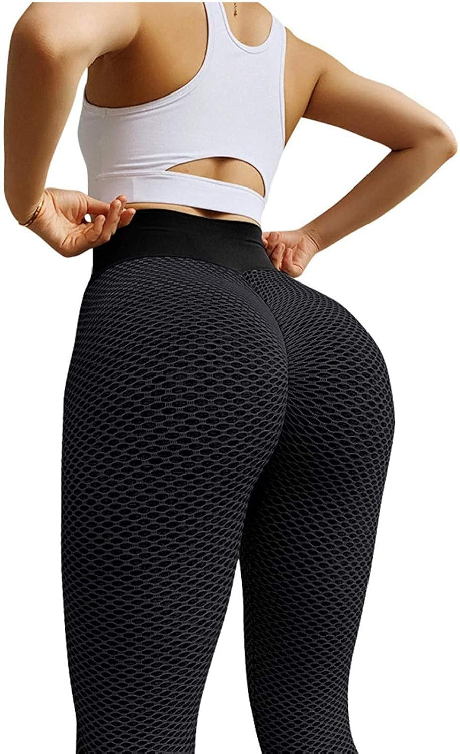 Women Butt Lift Leggings High Waist Leggings Workout Slimming Pants Booty Mesh Tights Textured Tights Leggings-sassyexpress