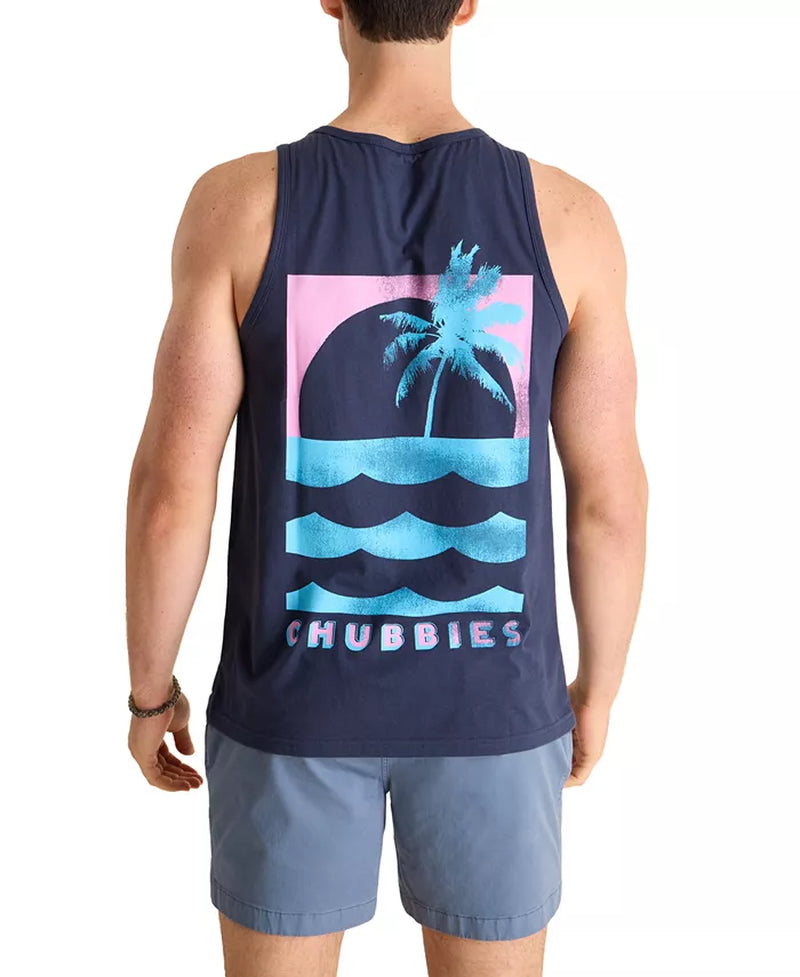 Men'S Palm Wave Print Sleeveless T-Shirt