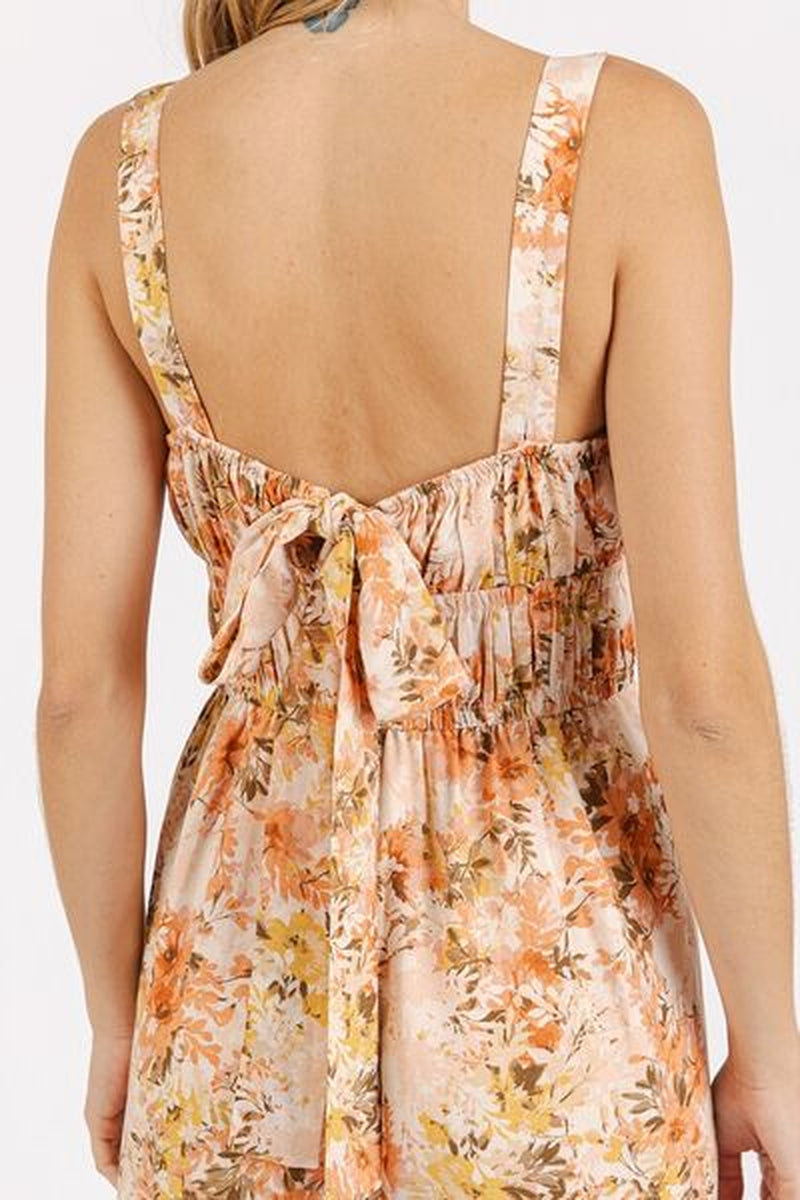 Mittoshop Flower Print Jumpsuit - Gathered Bust Sleeveless Style-sassyexpress
