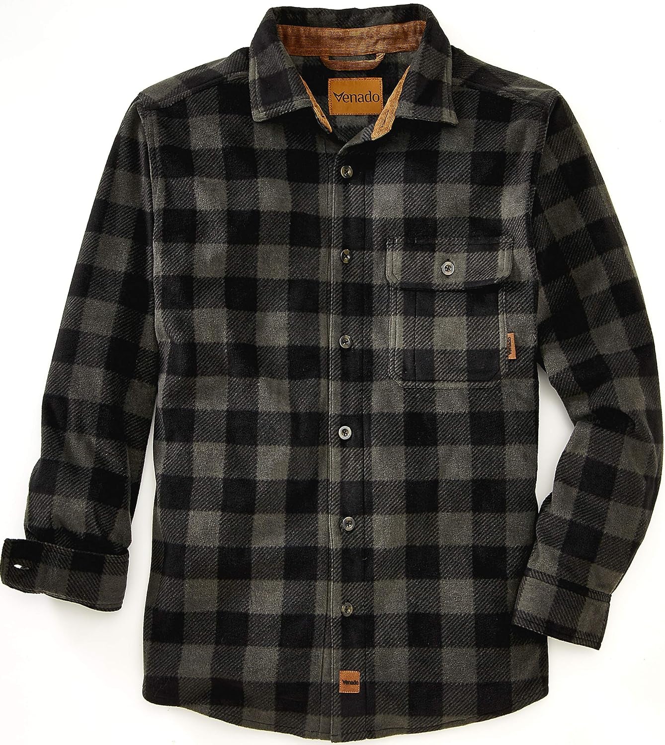 Mens Plaid Shirts for Men - Heavyweight Buffalo Plaid Fleece Shirt - Soft