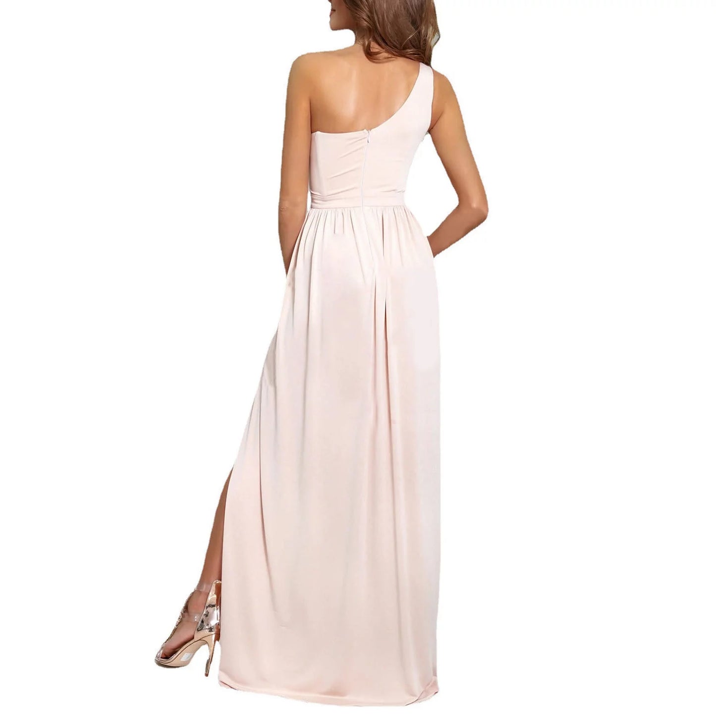 Formal Dresses for Women plus Size Women'S Summer Dresses Clearance, Sleeveless One Shoulder Smocking Sexy Long Party Club Dresses, Sizes S-2XL-sassyexpress