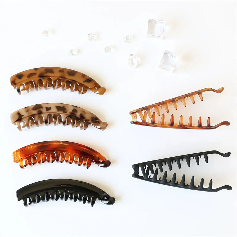 Frosted Solid Color Banana Hair Clips – Fashion Ponytail Barrettes & Hair Claws for Women-sassyexpress