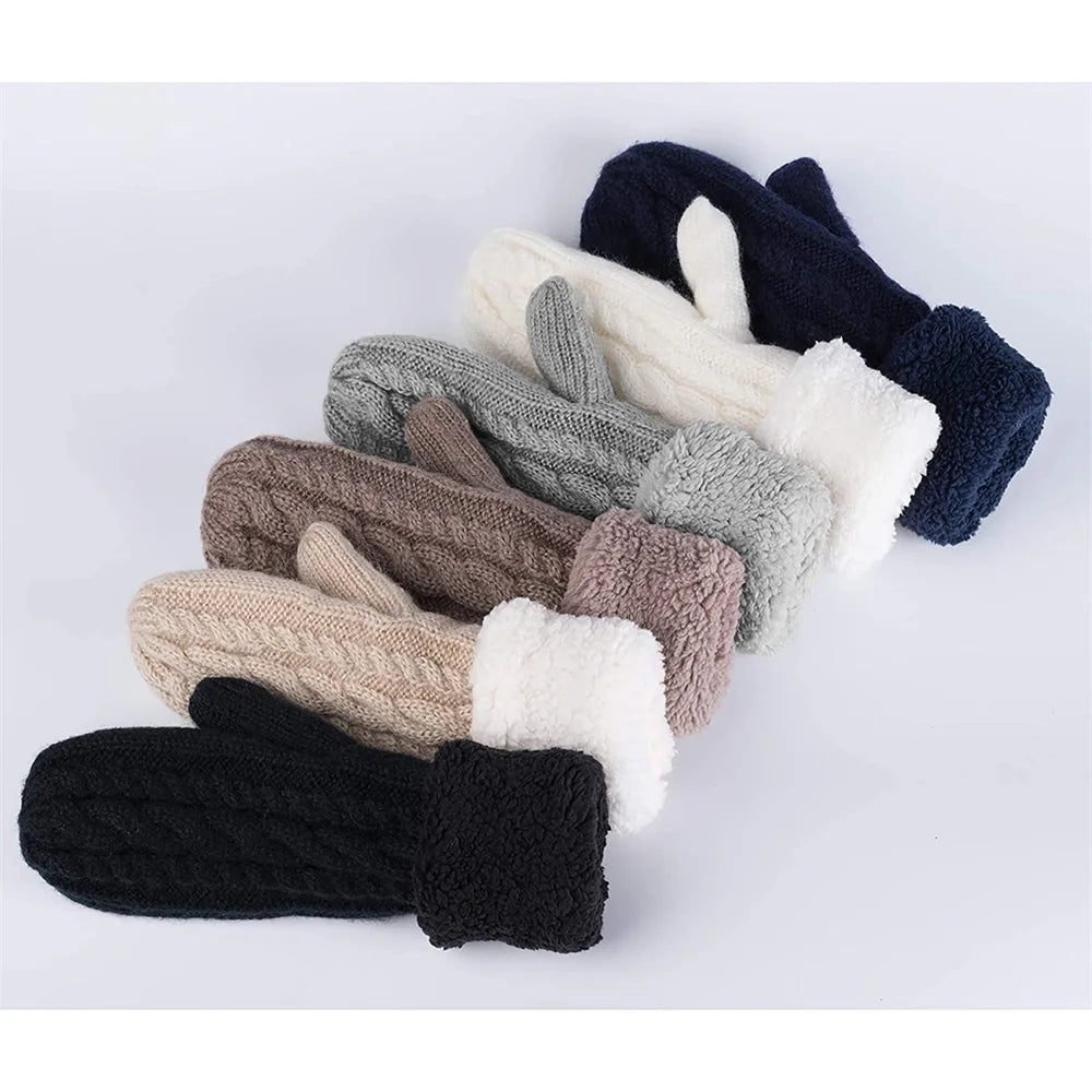 Women'S Winter Gloves Warm Lining Mittens- Cozy Wool Knit Thick Gloves Novelty Mittens Winter Cold Weather Accessories-sassyexpress
