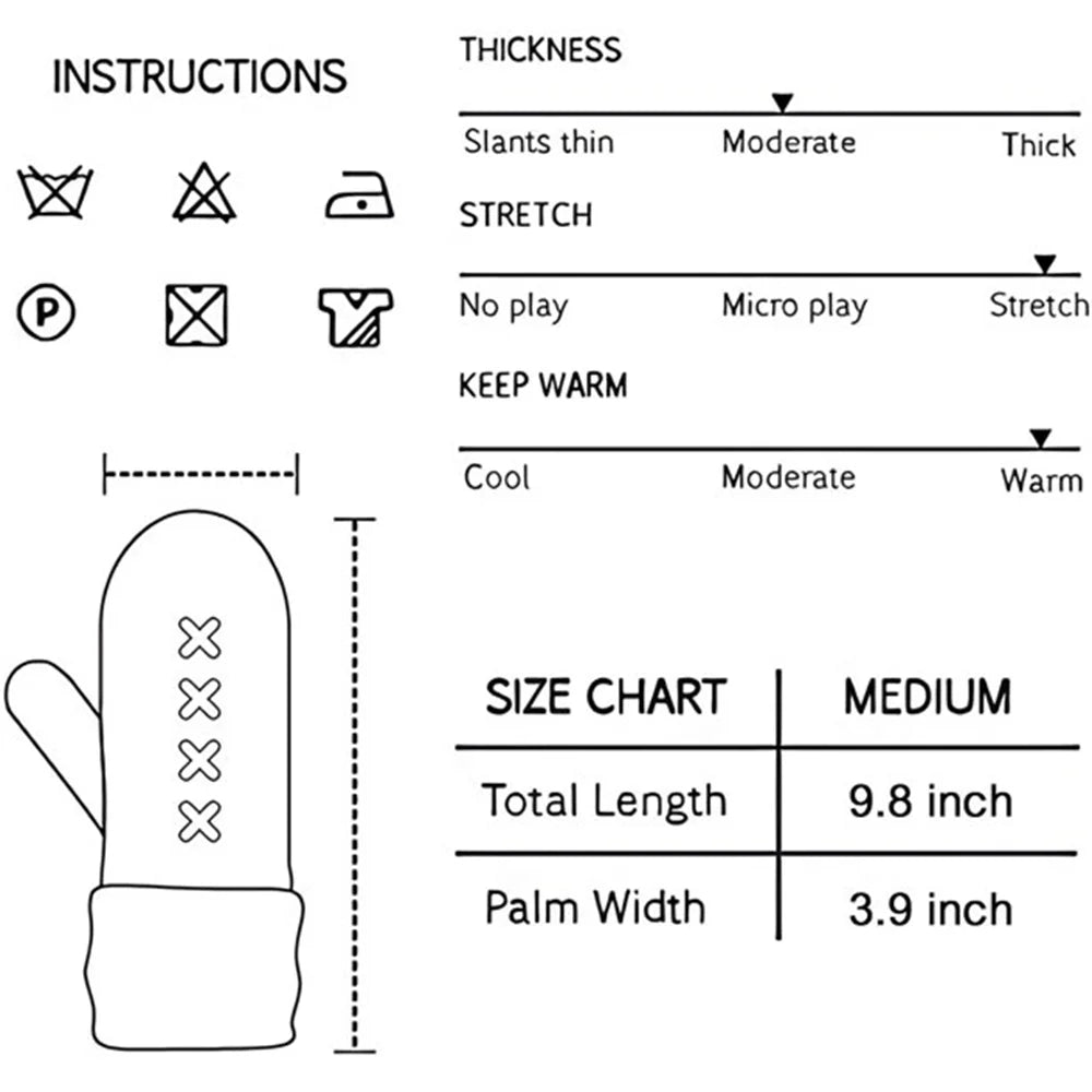 Women'S Winter Gloves Warm Lining Mittens- Cozy Wool Knit Thick Gloves Novelty Mittens Winter Cold Weather Accessories-sassyexpress