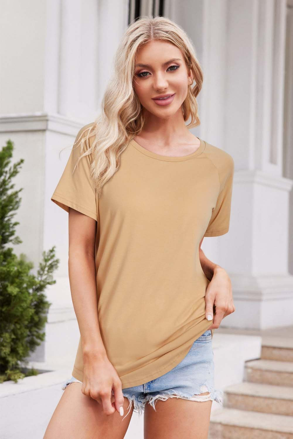 Women'S Long/Short Sleeve Leopard Print Color Block Tunic Tops Casual Raglan Shirt-sassyexpress