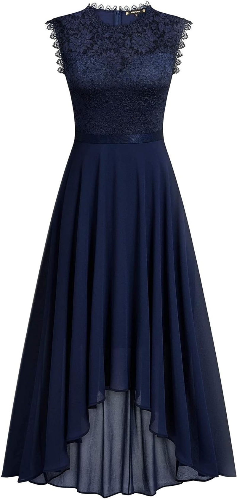 Women'S Formal Retro Lace Style Bridesmaid Maxi Dress (Medium, A-Navy Blue)-sassyexpress