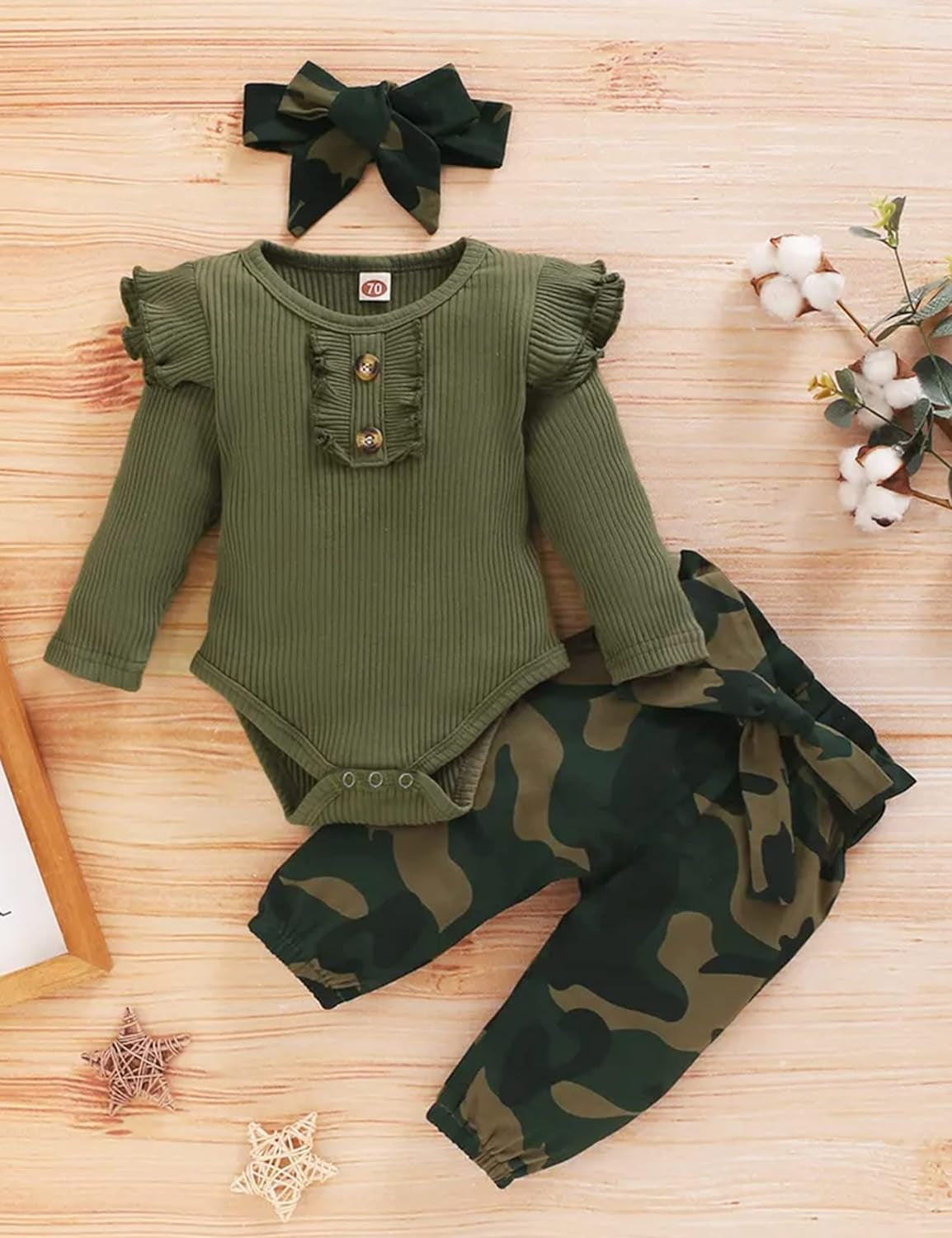 Newborn Baby Girl Clothes Ribbed Ruffle Sleeve Romper + Floral Pants + Headband Cute Infant Baby Girl Outfit 3Pcs-sassyexpress