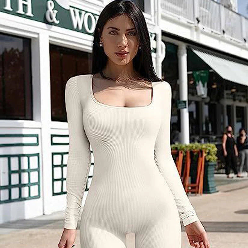 Women's Seamless Long-Sleeve Yoga Jumpsuit-sassyexpress