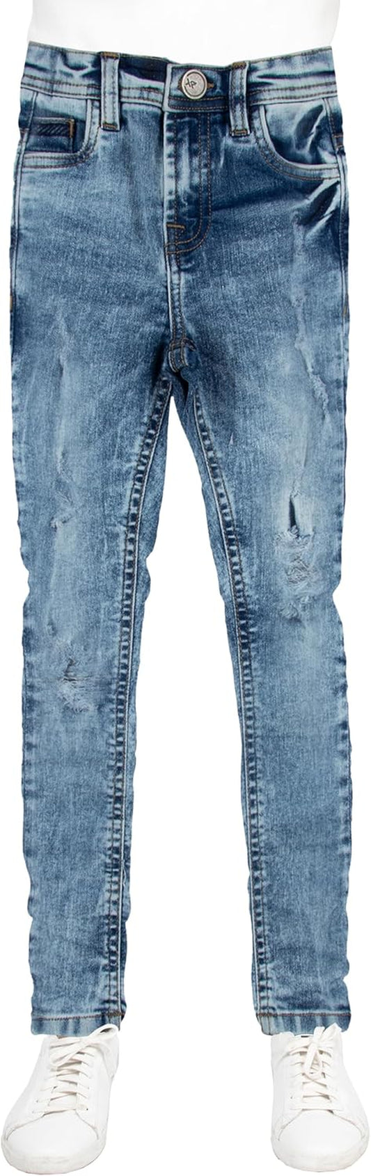 Boys Distressed Jeans (2T-16), Big Boy & Little Kids Stretch Slim Fit Pants, Ripped Denim Jeans for Boys