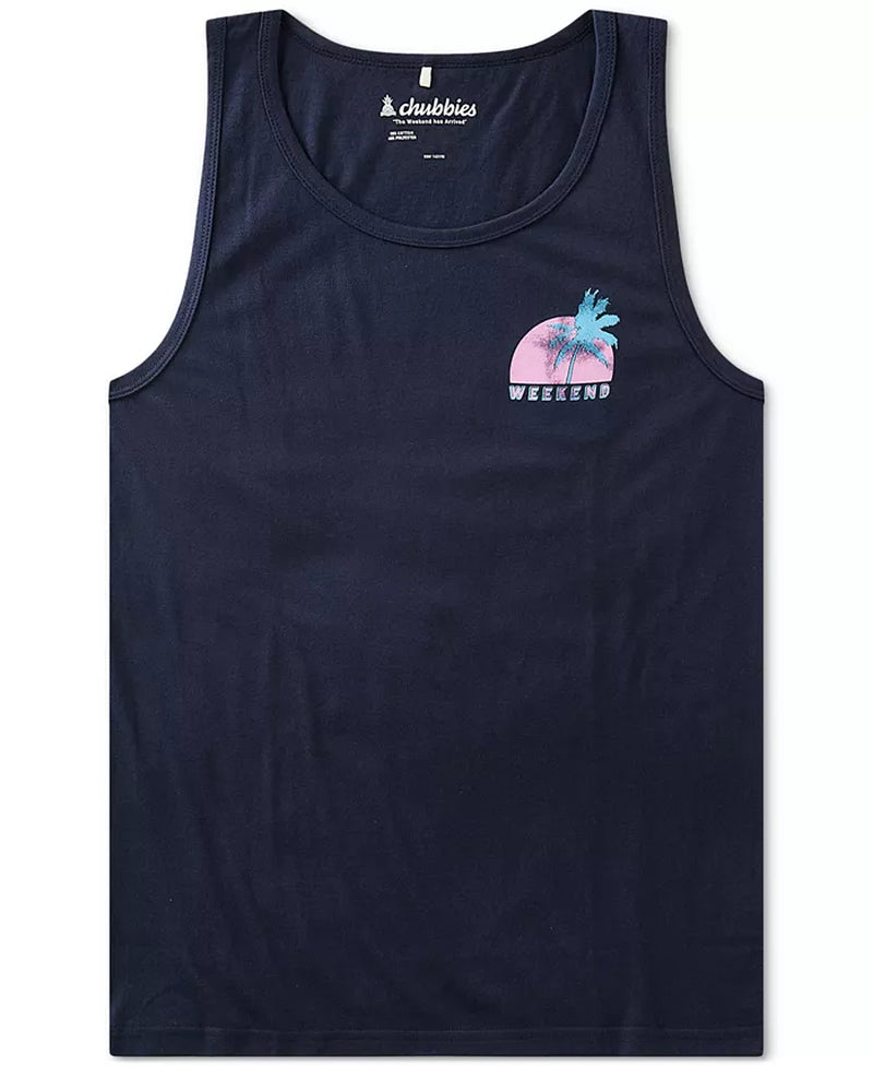 Men'S Palm Wave Print Sleeveless T-Shirt