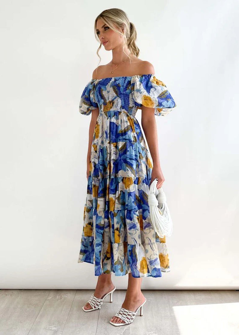 Women'S Dress off Shoulder High Waist Dress-sassyexpress