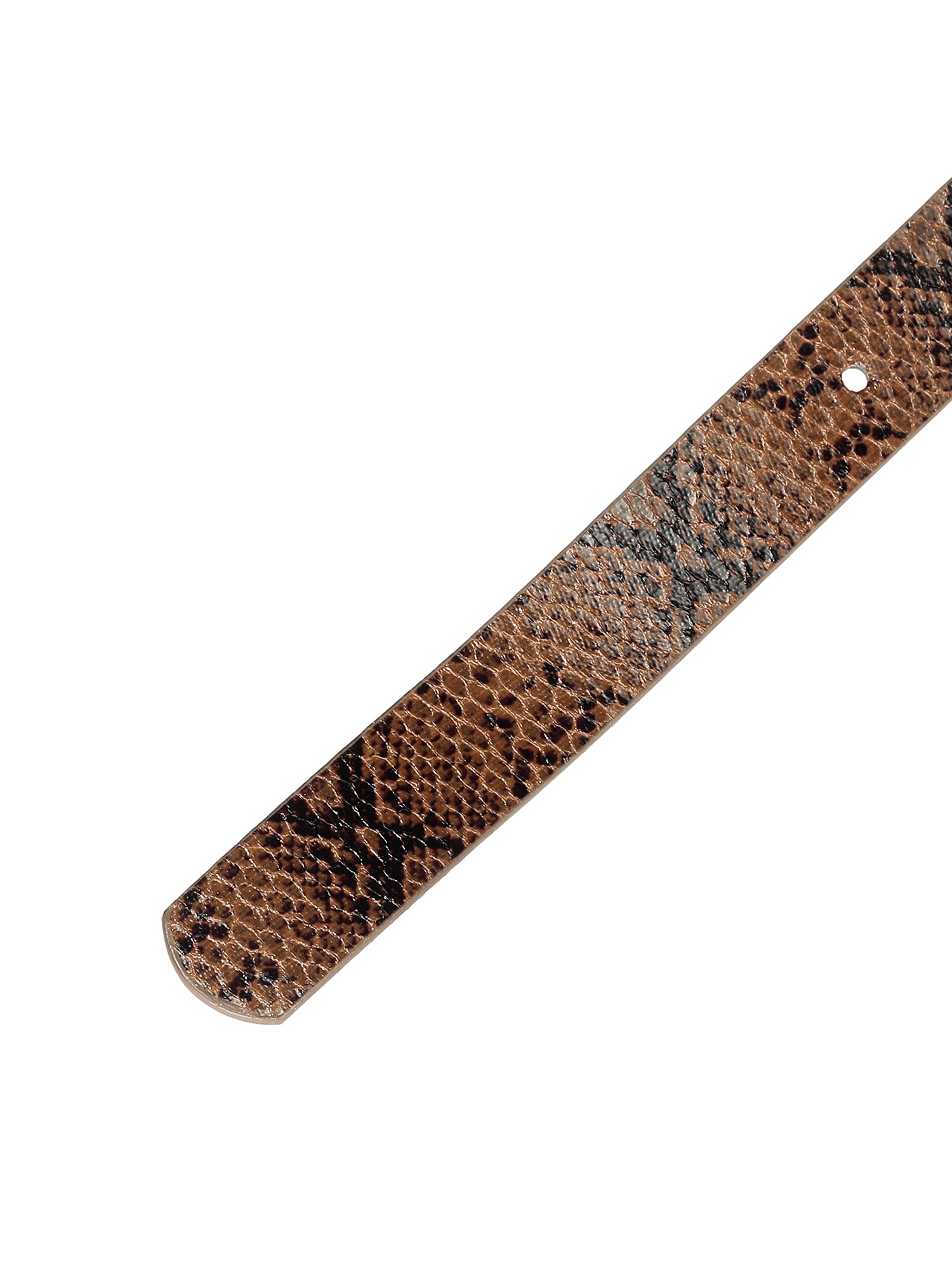 Women Slim Thin Waist Belt, Snakeskin Embossed Faux Leather Skinny Belts Waistband for Jeans Pants Camel 74-89Cm/29.13-35.04"-sassyexpress