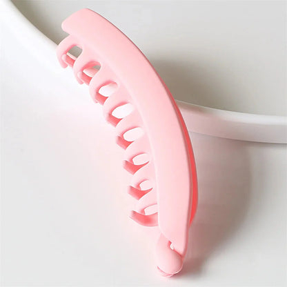 Frosted Solid Color Banana Hair Clips – Fashion Ponytail Barrettes & Hair Claws for Women-sassyexpress