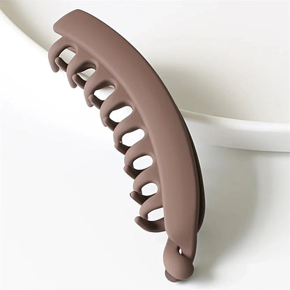 Frosted Solid Color Banana Hair Clips – Fashion Ponytail Barrettes & Hair Claws for Women-sassyexpress