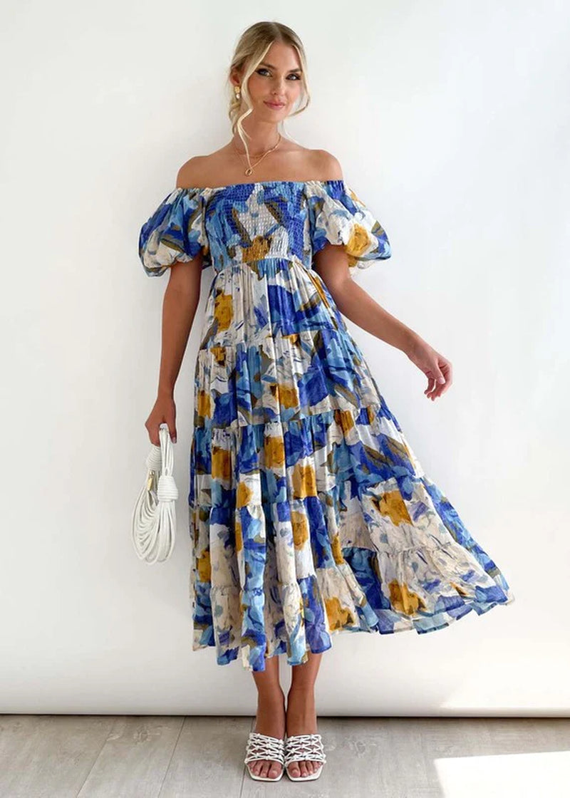 Women'S Dress off Shoulder High Waist Dress-sassyexpress