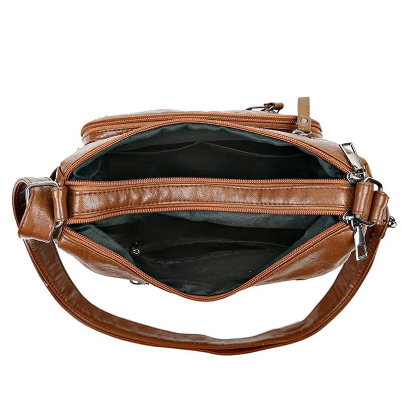 A Fashionable and Stylish PU Fabric Woven Design with Adjustable Shoulder Straps, Large Capacity WOMEN'S Crossbody Bag for Commu-sassyexpress