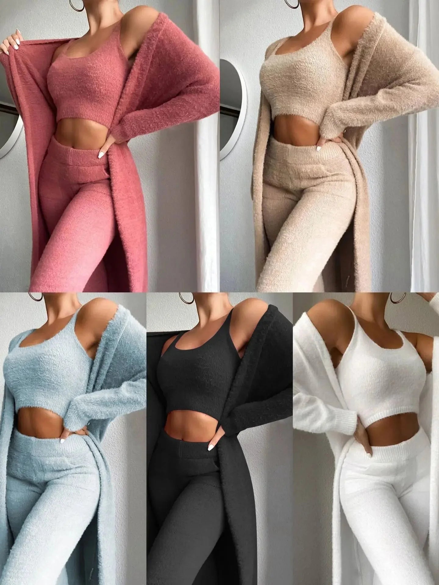3-Piece Fuzzy Fleece Loungewear Set-sassyexpress