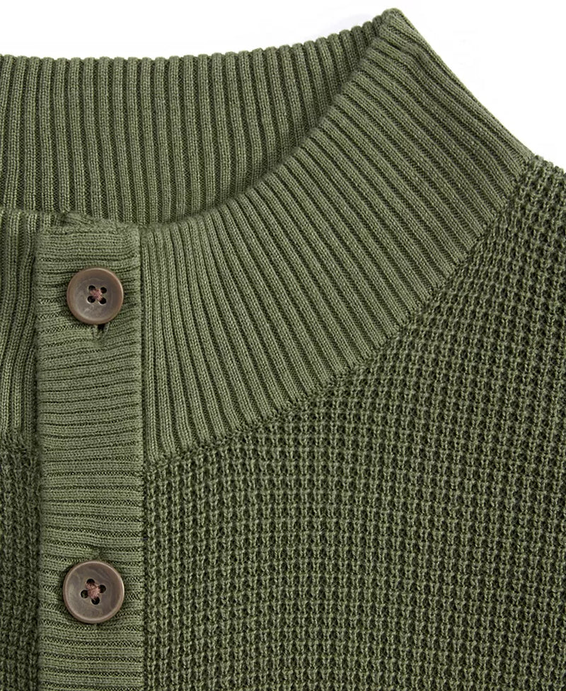 Men'S Button Mock Neck Sweater, Created for Macy'S