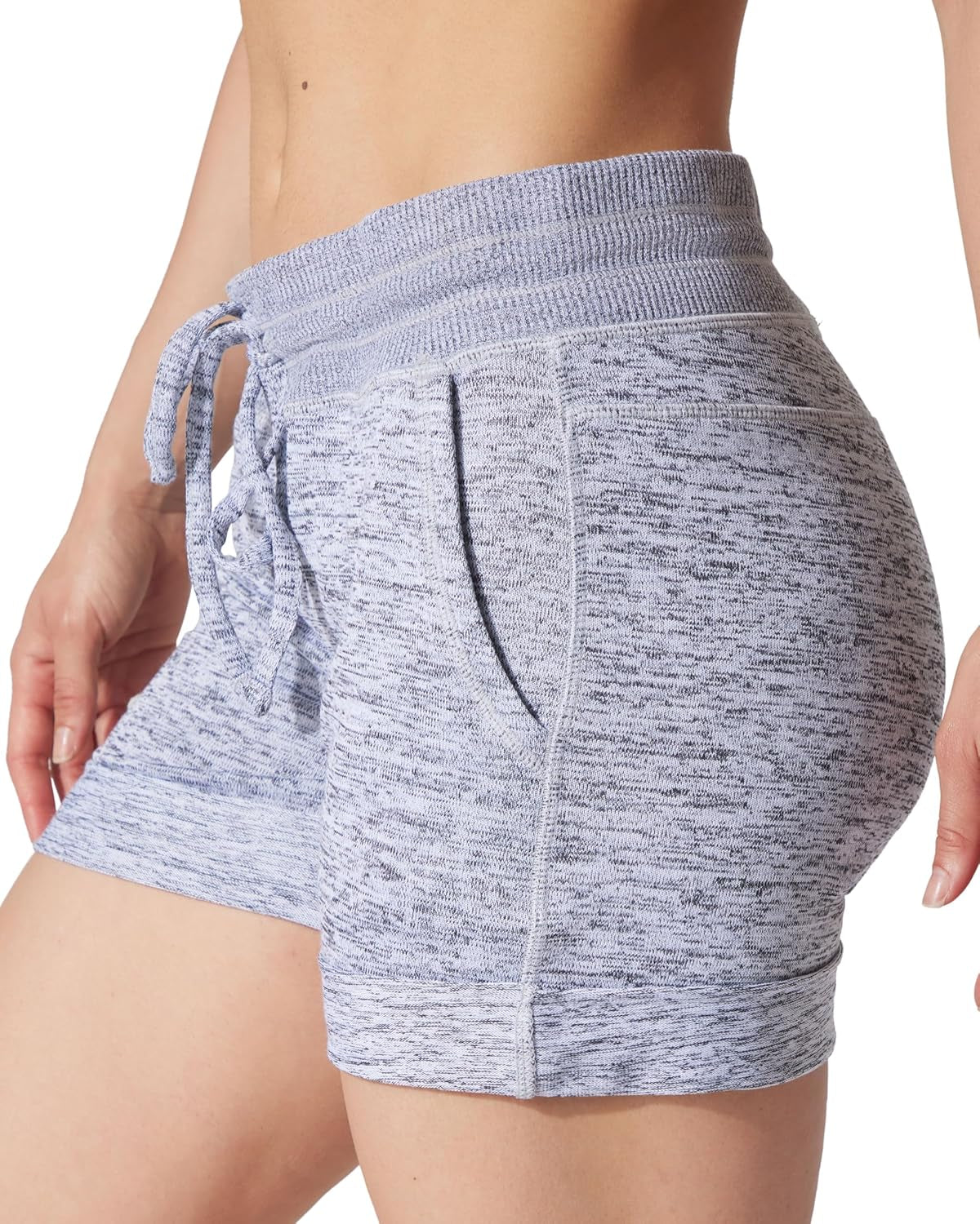 Womens Soft Sweat Shorts High Waisted Drawstring Lounge Shorts with Pockets-sassyexpress