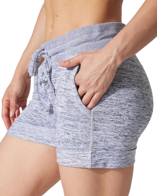 Womens Soft Sweat Shorts High Waisted Drawstring Lounge Shorts with Pockets-sassyexpress