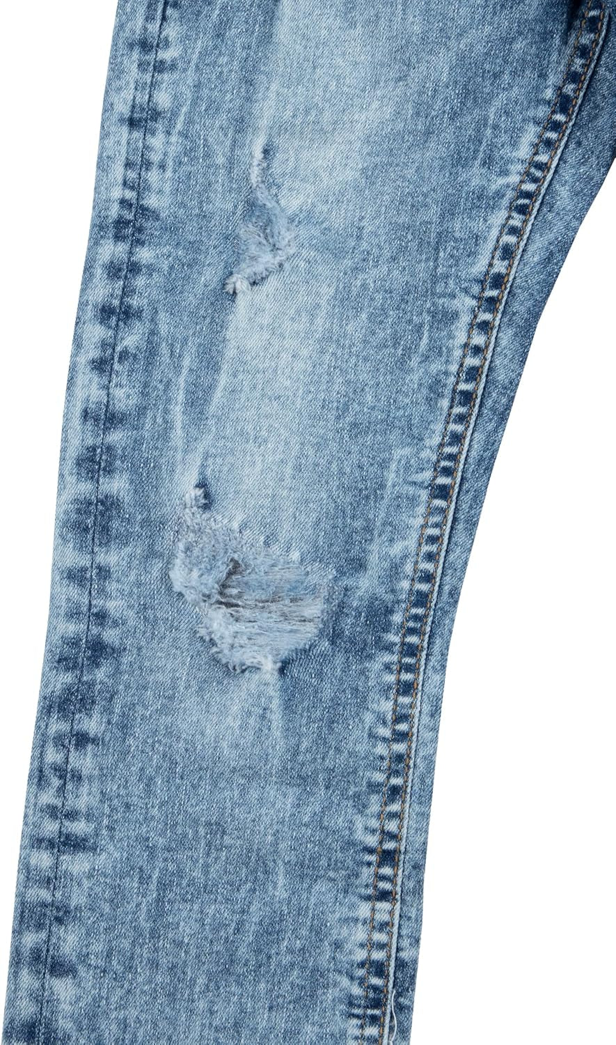 Boys Distressed Jeans (2T-16), Big Boy & Little Kids Stretch Slim Fit Pants, Ripped Denim Jeans for Boys