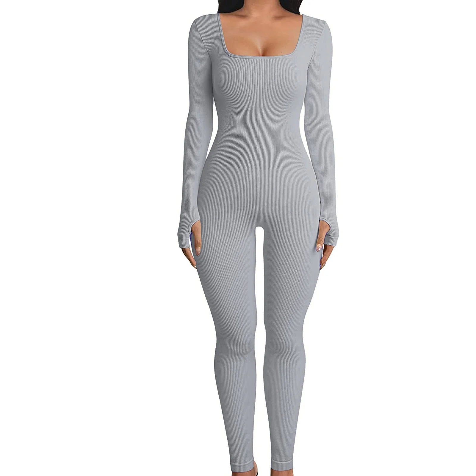 Women's Seamless Long-Sleeve Yoga Jumpsuit-sassyexpress