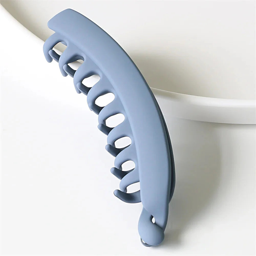 Frosted Solid Color Banana Hair Clips – Fashion Ponytail Barrettes & Hair Claws for Women-sassyexpress