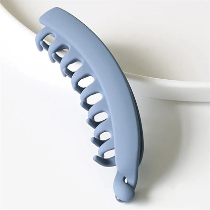 Frosted Solid Color Banana Hair Clips – Fashion Ponytail Barrettes & Hair Claws for Women-sassyexpress