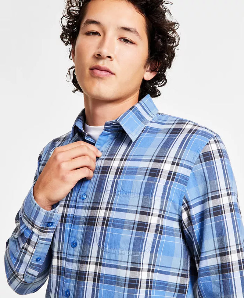 Men'S Diego Plaid Long-Sleeve Shirt, Created for Macy'S