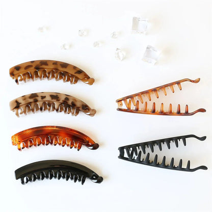 Frosted Solid Color Banana Hair Clips – Fashion Ponytail Barrettes & Hair Claws for Women-sassyexpress