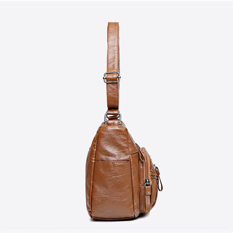A Fashionable and Stylish PU Fabric Woven Design with Adjustable Shoulder Straps, Large Capacity WOMEN'S Crossbody Bag for Commu-sassyexpress