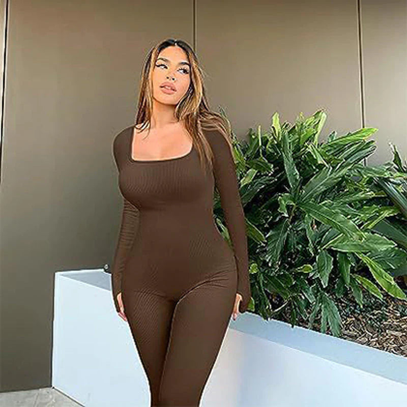 Women's Seamless Long-Sleeve Yoga Jumpsuit-sassyexpress