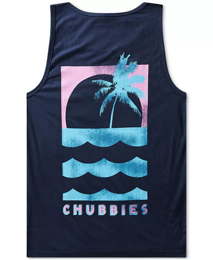 Men'S Palm Wave Print Sleeveless T-Shirt