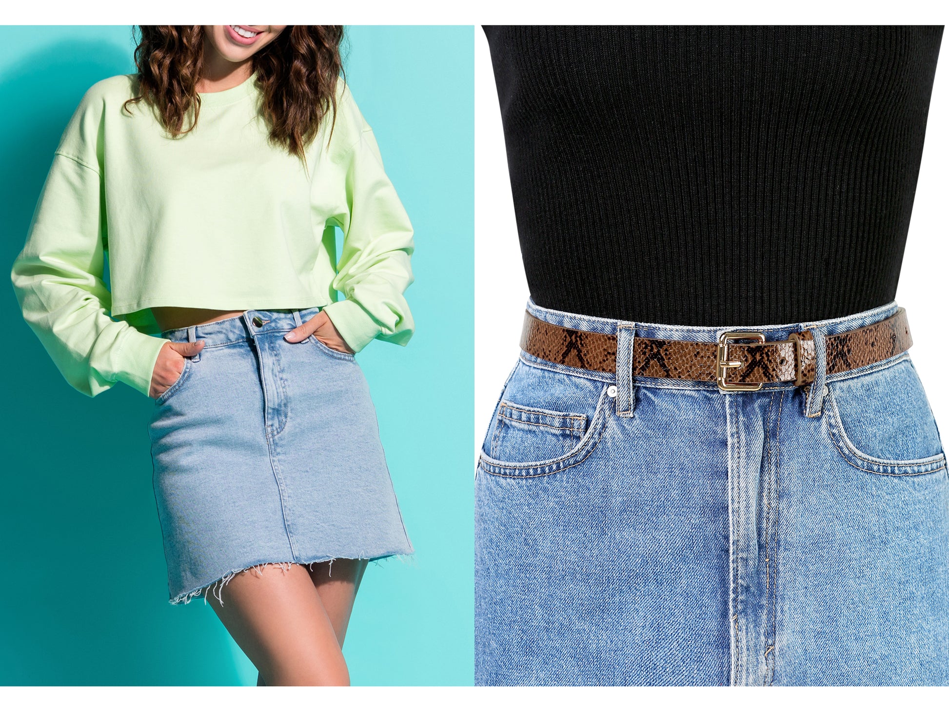 Women Slim Thin Waist Belt, Snakeskin Embossed Faux Leather Skinny Belts Waistband for Jeans Pants Camel 74-89Cm/29.13-35.04"-sassyexpress