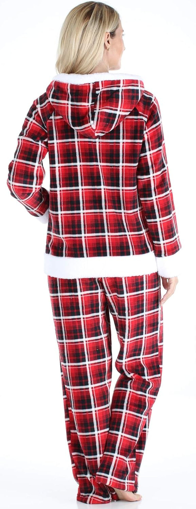 Women'S Fleece 2-Piece Button-Down Pajama Set-sassyexpress