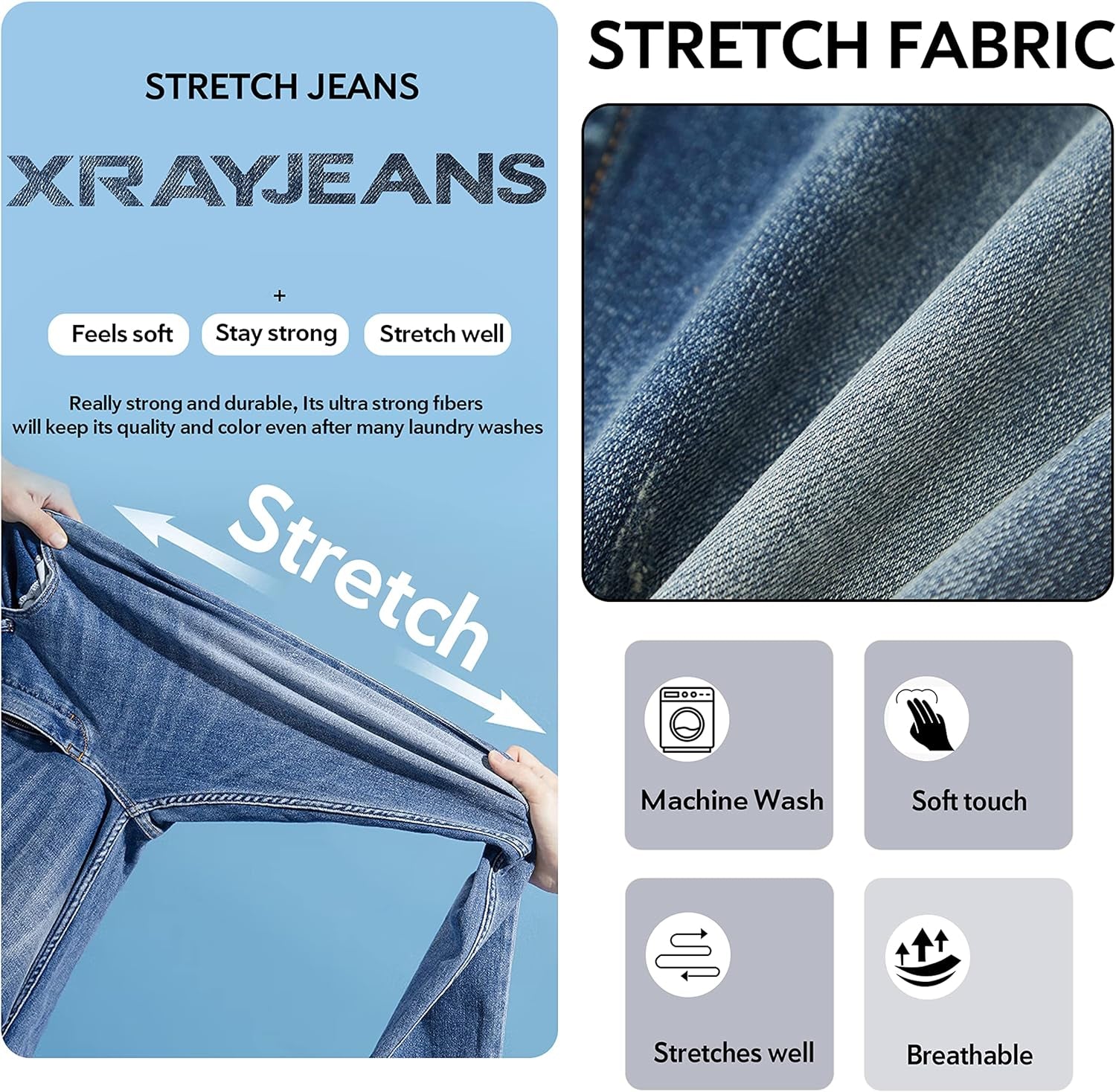 Boys Distressed Jeans (2T-16), Big Boy & Little Kids Stretch Slim Fit Pants, Ripped Denim Jeans for Boys