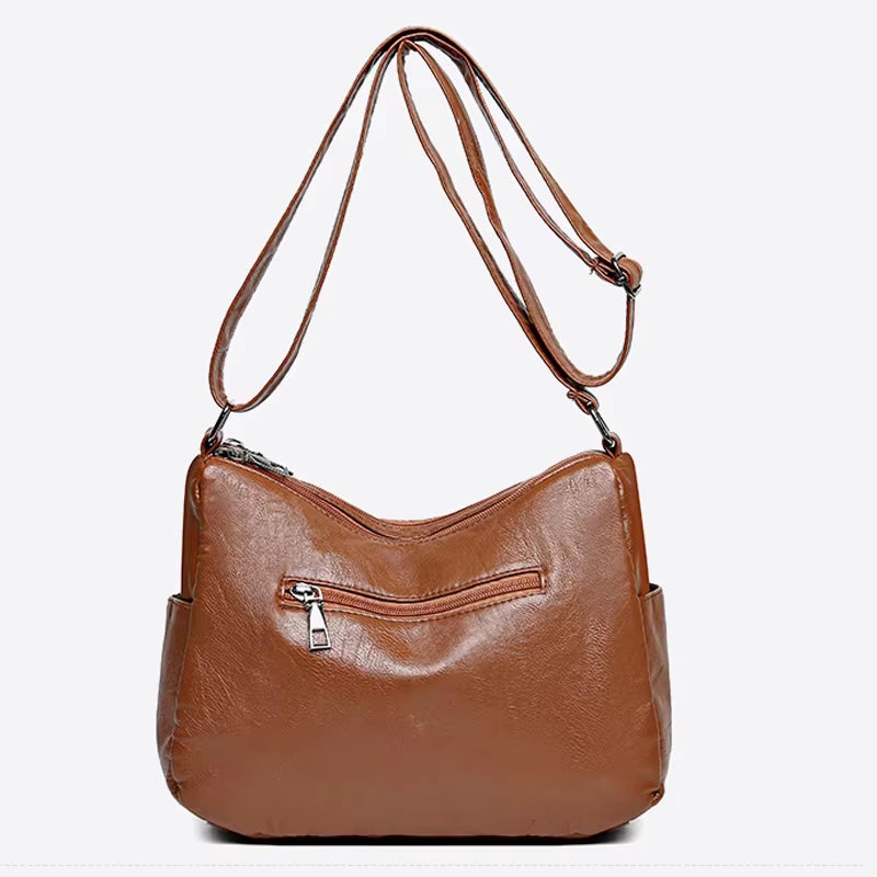 A Fashionable and Stylish PU Fabric Woven Design with Adjustable Shoulder Straps, Large Capacity WOMEN'S Crossbody Bag for Commu-sassyexpress
