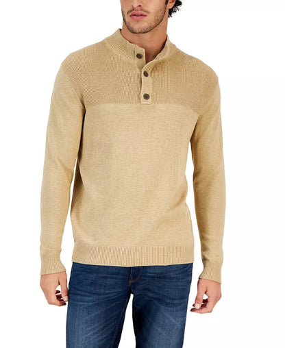 Men'S Button Mock Neck Sweater, Created for Macy'S